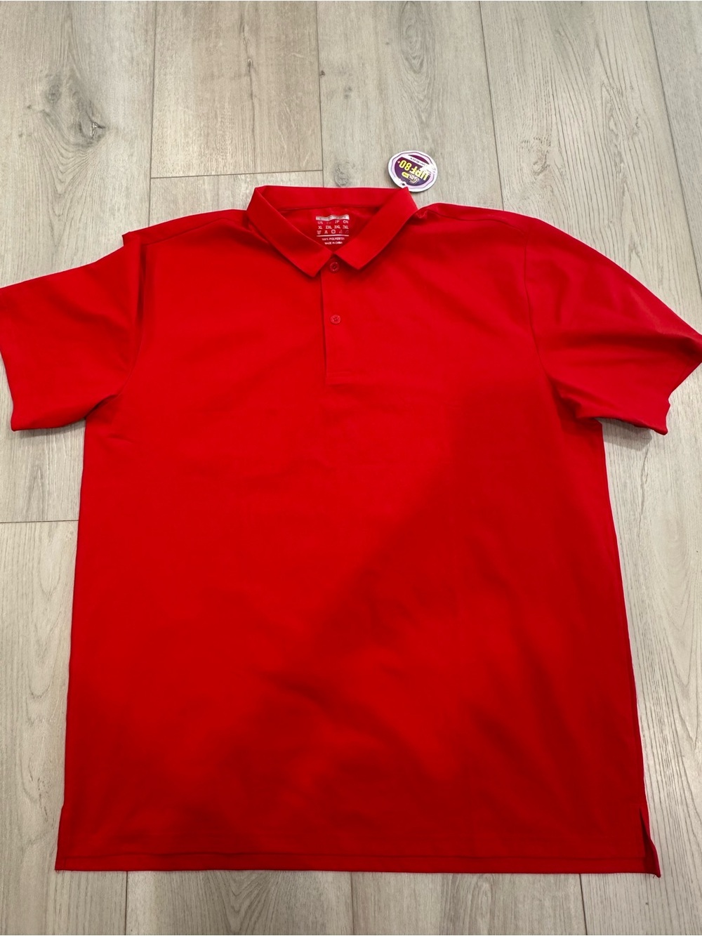 UPF 80+ UV Protection Polo Shirt Red Short Sleeve Moisture Wicking Size XL NWT